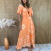 fernandaramosstore com br vestido longo com bojo manga curta estampado fundo laranja