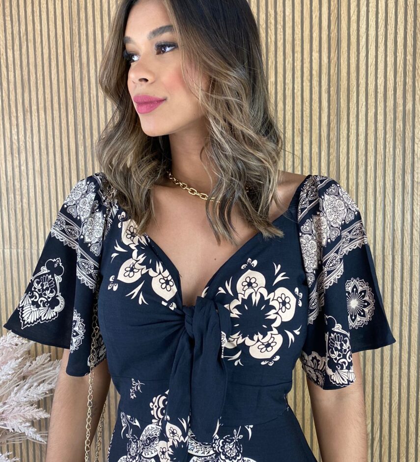 fernandaramosstore com br vestido longo com bojo manga curta estampado fundo preto 2