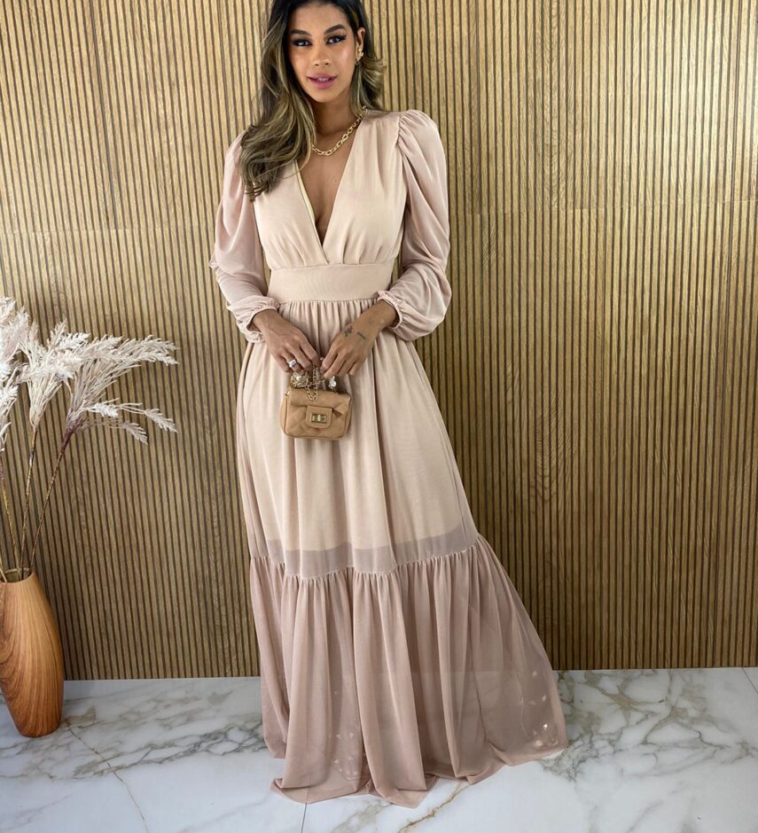 fernandaramosstore com br vestido longo com bojo manga longa bege 4