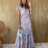 fernandaramosstore com br vestido longo manga curta sem bojo crepe floral fundo azul