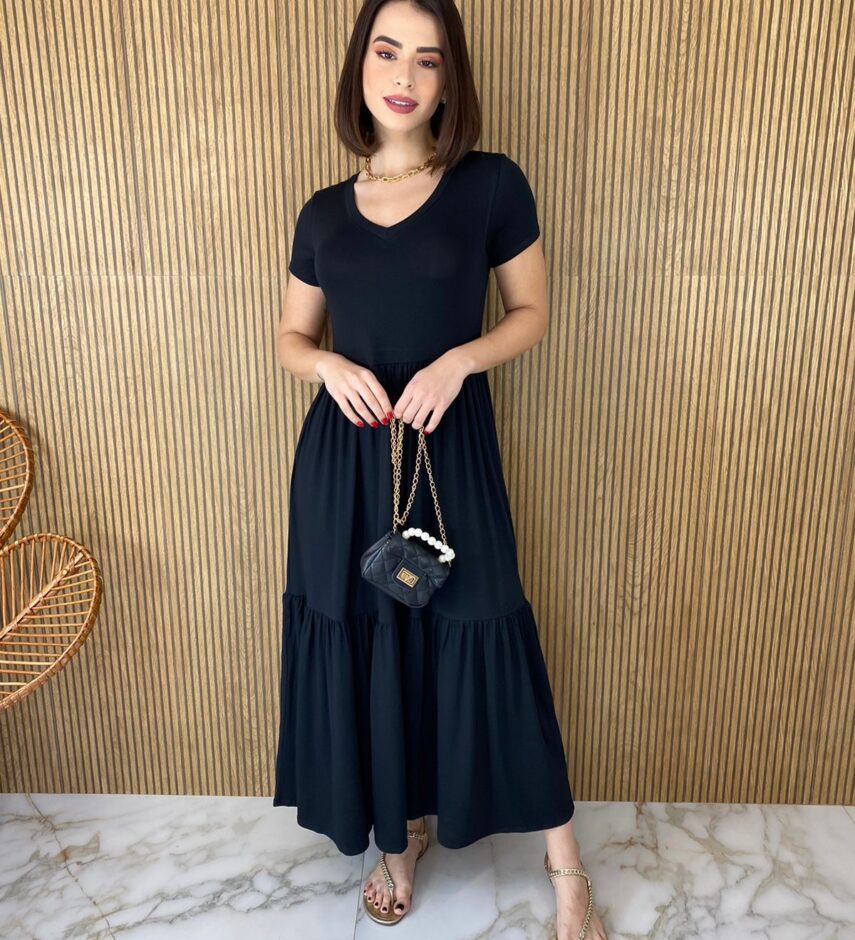 fernandaramosstore com br vestido longo preto manga curta sem bojo camadas 2