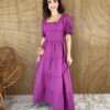 fernandaramosstore com br vestido longo sem bojo fucsia manga bufante