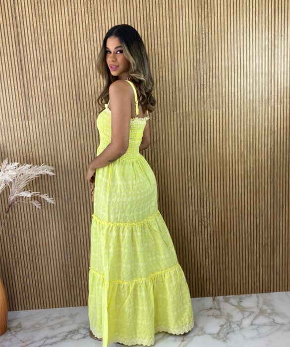 fernandaramosstore com br vestido longo sem bojo laise detalhe em lastex estampado amarelo