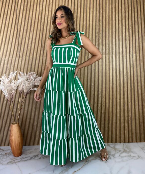 fernandaramosstore com br vestido longo sem bojo listrado verde amarracao na alca