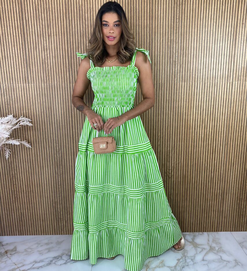 fernandaramosstore com br vestido longo sem bojo listrado verde detalhe em lastex
