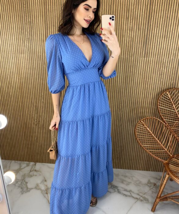 fernandaramosstore com br vestido longo sem bojo manga 34 pipoquinha azul 4