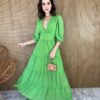 fernandaramosstore com br vestido longo sem bojo manga 34 pipoquinha verde 5