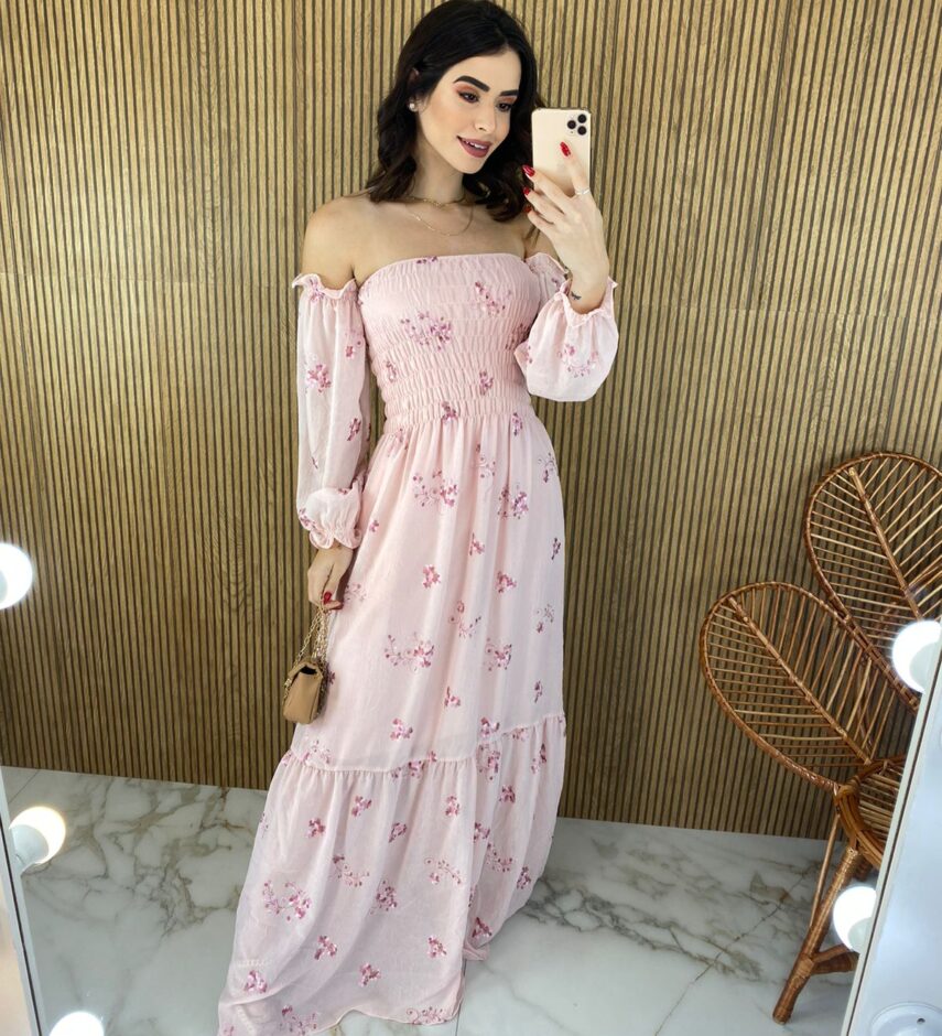 fernandaramosstore com br vestido longo sem bojo manga longa com lastex rosa
