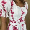 fernandaramosstore com br vestido longo sem bojo off white floral vermelho manga bufante 1