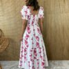 fernandaramosstore com br vestido longo sem bojo off white floral vermelho manga bufante