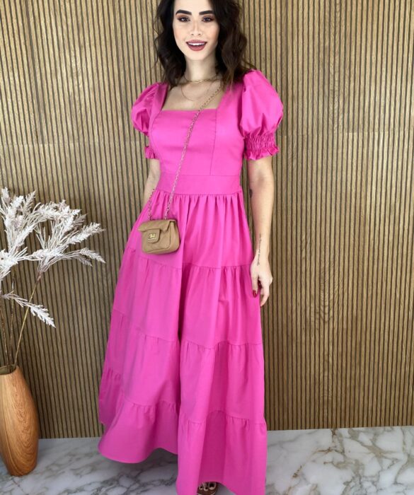 fernandaramosstore com br vestido longo sem bojo pink manga bufante 1