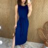 fernandaramosstore com br vestido midi de malha alca grossa com amarracao azul marinho