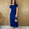 fernandaramosstore com br vestido midi de malha manga curta com amarracao azul marinho copia