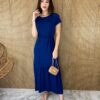 fernandaramosstore com br vestido midi de malha manga curta com amarracao solta azul marinho 2