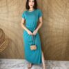 fernandaramosstore com br vestido midi de malha manga curta com amarracao verde 3