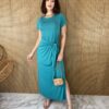 fernandaramosstore com br vestido midi de malha manga curta com amarracao verde 5