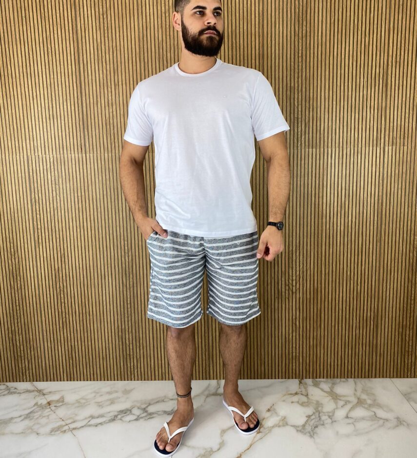 fernandaramosstore com br bermuda masculina listrado cinza e branco com bolso 3