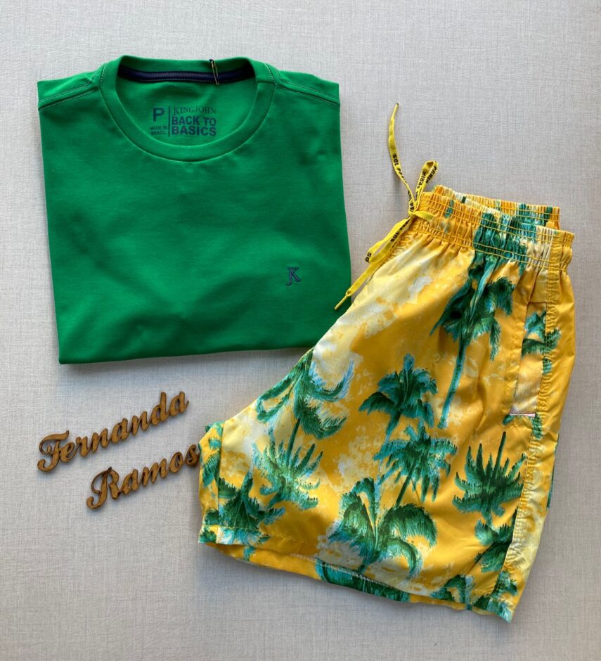 fernandaramosstore com br bermuda masculina tactel estampa coqueiros amarelo