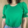 fernandaramosstore com br blusa feminina manga curta verde lastex na manga 1