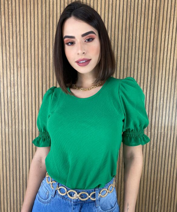 fernandaramosstore com br blusa feminina manga curta verde lastex na manga