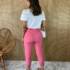 Calça Feminina Elástico nas Pernas e Bolso Rosa - Fernanda Ramos Store