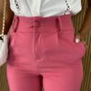 Calça Feminina Elástico nas Pernas e Bolso Rosa - Fernanda Ramos Store