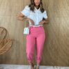 Calça Feminina Elástico nas Pernas e Bolso Rosa - Fernanda Ramos Store