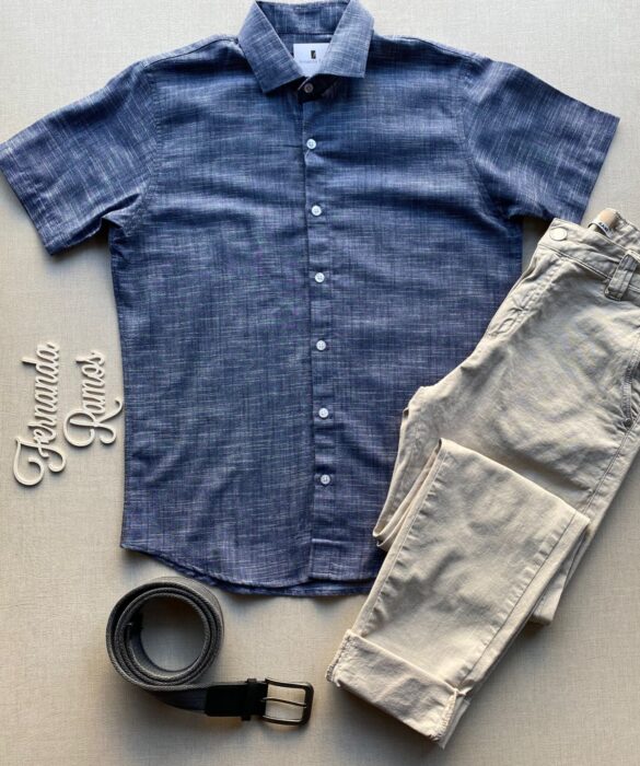 fernandaramosstore com br camisa masculina manga curta casual azul mesclado 2
