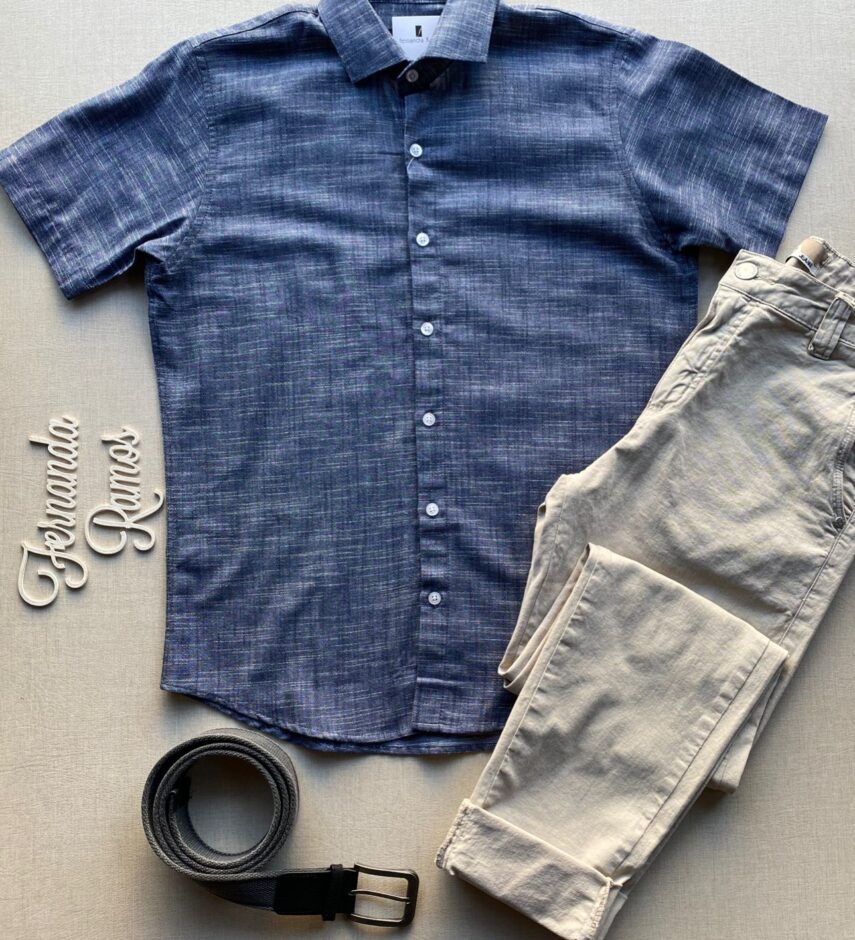 fernandaramosstore com br camisa masculina manga curta casual azul mesclado 2