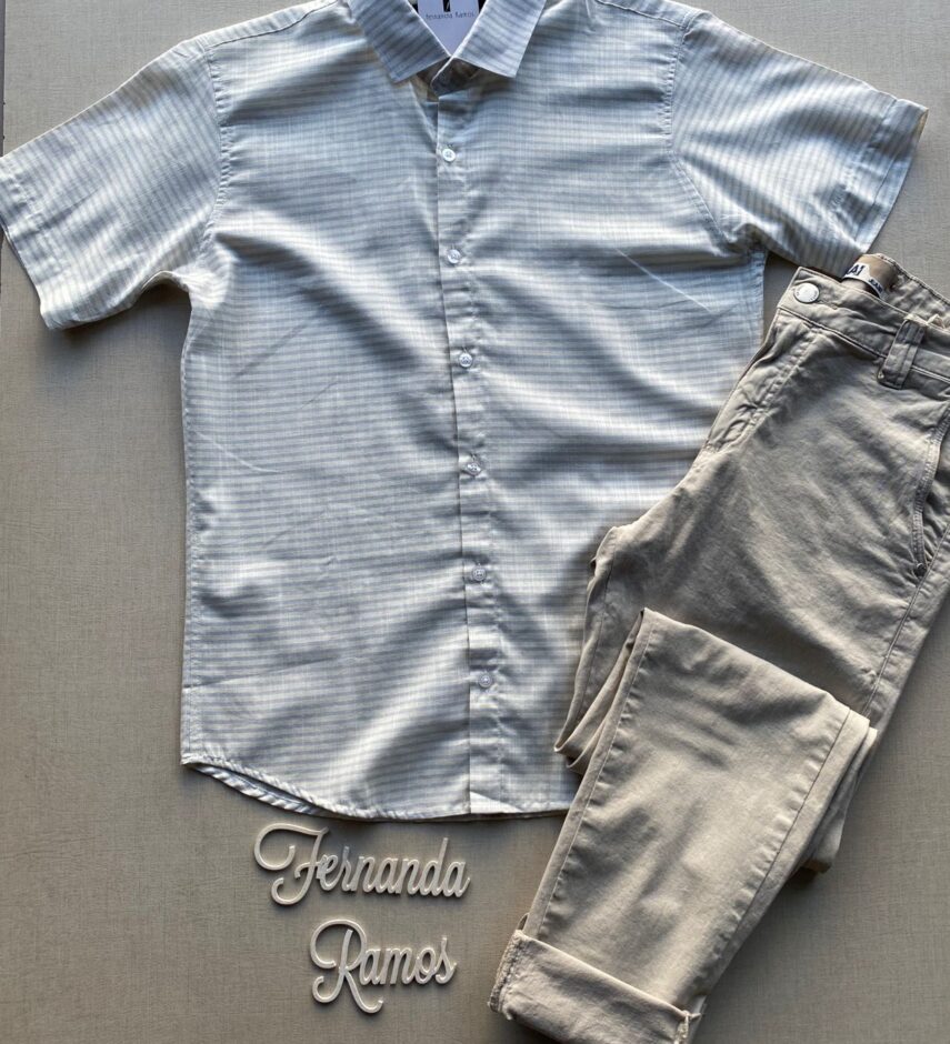 fernandaramosstore com br camisa masculina manga curta casual bege mesclado