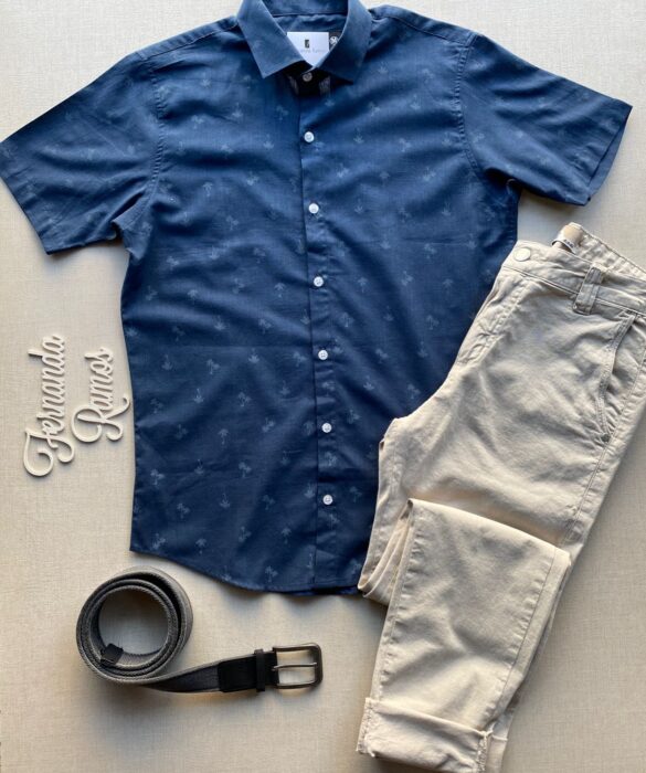 fernandaramosstore com br camisa masculina manga curta casual estampa coqueiros azul