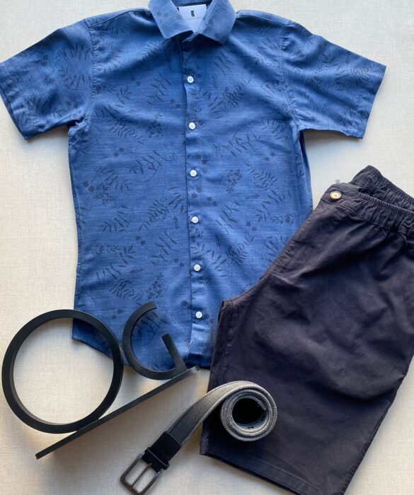 fernandaramosstore com br camisa masculina manga curta casual estampada azul