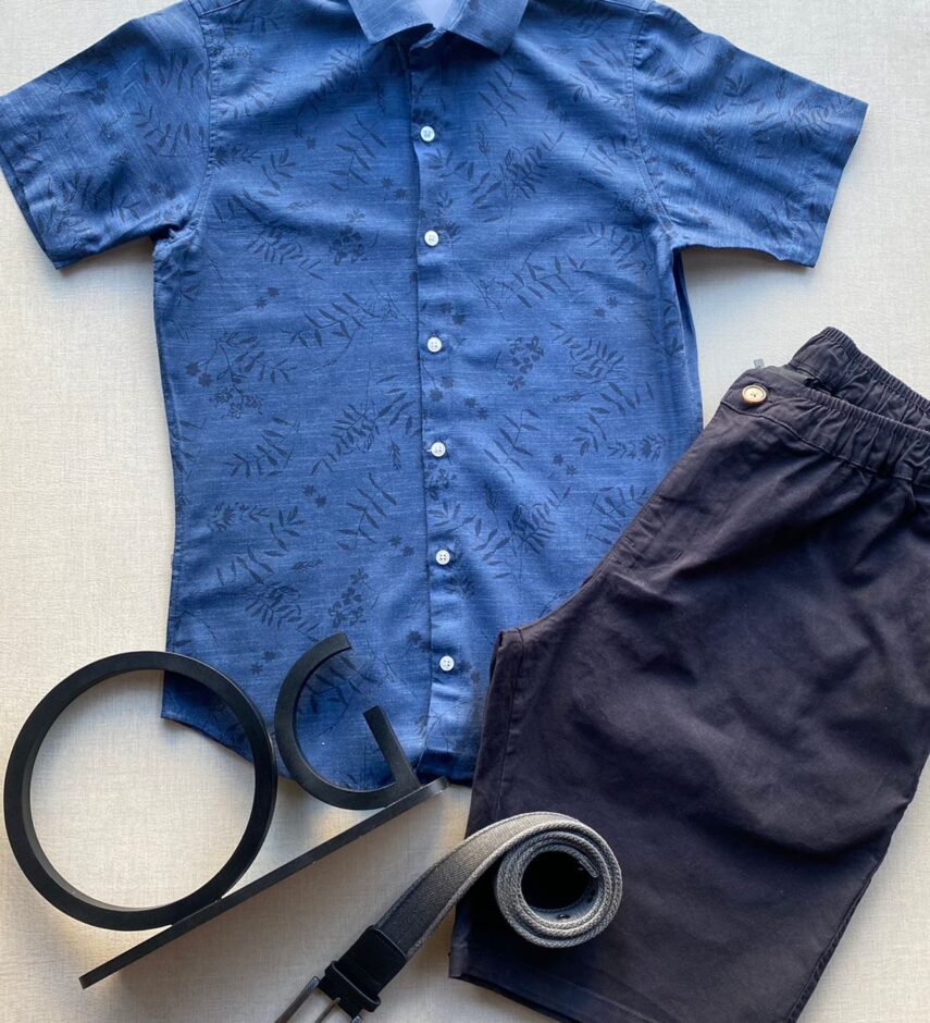 fernandaramosstore com br camisa masculina manga curta casual estampada azul