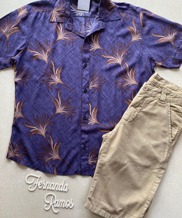 fernandaramosstore com br camisa masculina manga curta estampada azul