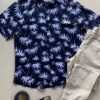 fernandaramosstore com br camisa masculina manga curta estampada folhas azul marinho