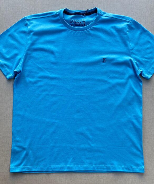 Camiseta Masculina Back To Basics Azul Piscina - Fernanda Ramos Store