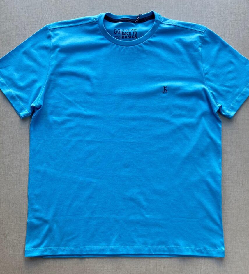 Camiseta Masculina Back To Basics Azul Piscina - Fernanda Ramos Store