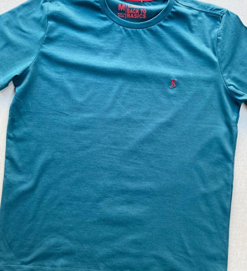 Camiseta Masculina Back To Basics Verde Petróleo - Fernanda Ramos Store