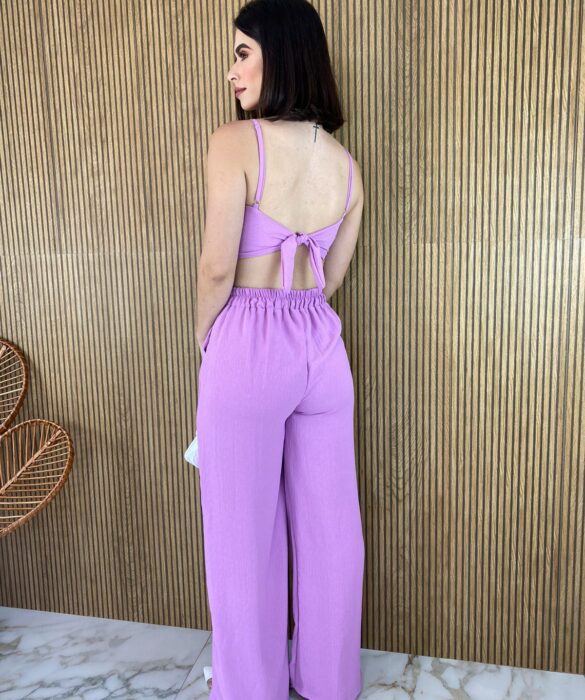 fernandaramosstore com br conjunto calca pantalona e cropped com bojo e amarracao lilas 1