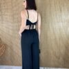 Conjunto Calça Pantalona e Cropped com Bojo e Amarração Preto - Fernanda Ramos Store