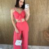 fernandaramosstore com br conjunto calca pantalona e cropped com bojo e amarracao rosa 3