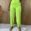 Conjunto Feminino Cropped sem Bojo e Calça Coração Verde Lima - Fernanda Ramos Store