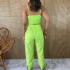 Conjunto Feminino Cropped sem Bojo e Calça Coração Verde Lima - Fernanda Ramos Store