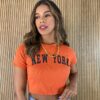 Cropped Feminino Canelado New York Terra Cota - Fernanda Ramos Store