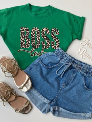 Cropped Feminino sem Bojo Boss Lady Verde - Fernanda Ramos Store