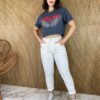 Cropped Feminino sem Bojo Rock You Cinza Escuro - Fernanda Ramos Store