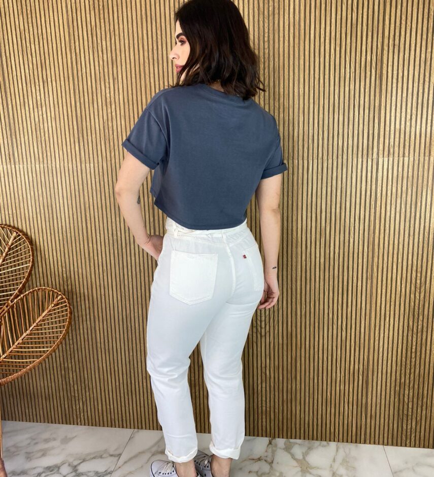 Cropped Feminino sem Bojo Rock You Cinza Escuro - Fernanda Ramos Store