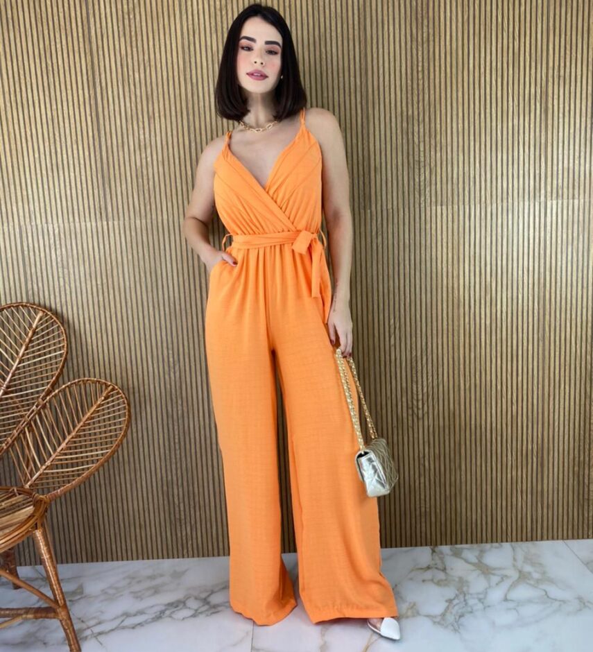 fernandaramosstore com br macacao feminino com bojo alca regulavel com amarracao laranja 4