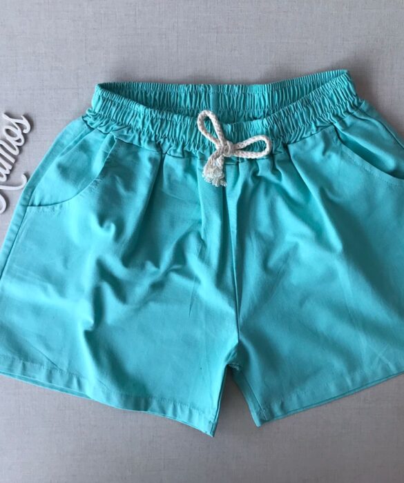 fernandaramosstore com br short feminino curto com bolso frontal e amarracao verde agua