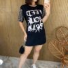 fernandaramosstore com br vestido camisetao preto manga em paete